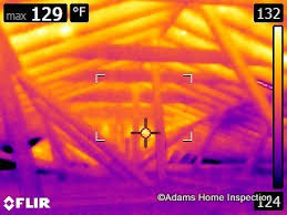 Thermal image of attic by Dairyland Home Inspection