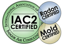 IAC2 certified radon testing certified  mold testing certified